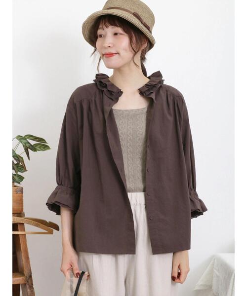 Samansa Mos2(サマンサ モスモス)の「カットジャカードノースリ(Tシャツ/カットソー・レディース・ベージュ/キナリ/ブラック/オフホワイト・F)」の6枚目の写真