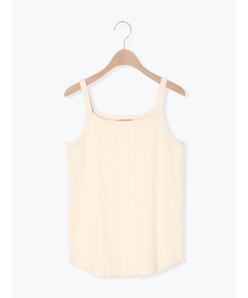 Samansa Mos2(サマンサ モスモス)の「カットジャカードノースリ(Tシャツ/カットソー・レディース・ベージュ/キナリ/ブラック/オフホワイト・F)」の8枚目の写真