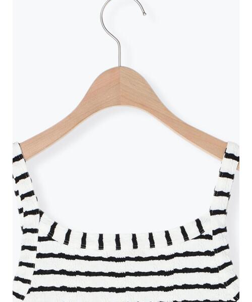 Samansa Mos2(サマンサ モスモス)の「カットジャカードノースリ(Tシャツ/カットソー・レディース・ベージュ/キナリ/ブラック/オフホワイト・F)」の19枚目の写真