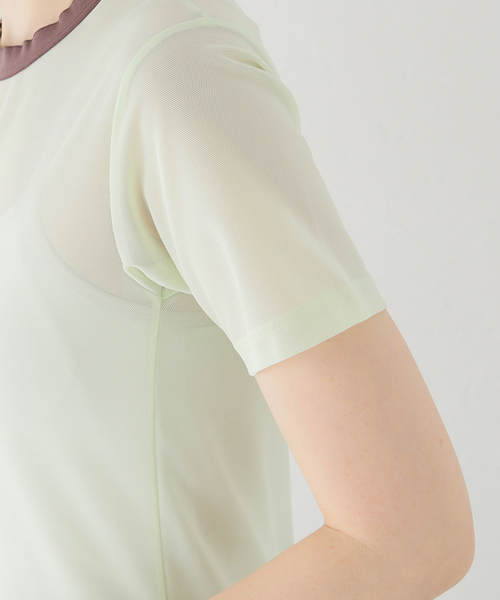 overneath netT059 グリーン lime green WOMEN【OVERNEATH】NetT059 (トップス / Tシャツ/カットソー