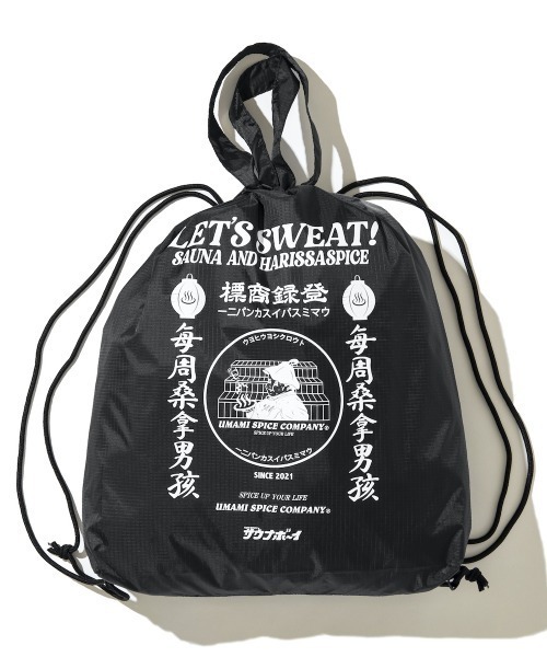 Kinetics（キネティクス）の「SAUNABOY × UMAMI SPICE COMPANY SP  GYM SACK（サウナボーイ × ウマミ スパイス カンパニー SP ジム サック）（バックパック/リュック・メンズ・オリーブ/ブラック・FREE）」の2枚目の写真