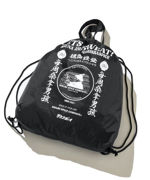 Kinetics（キネティクス）の「SAUNABOY × UMAMI SPICE COMPANY SP  GYM SACK（サウナボーイ × ウマミ スパイス カンパニー SP ジム サック）（バックパック/リュック・メンズ・オリーブ/ブラック・FREE）」の5枚目の写真
