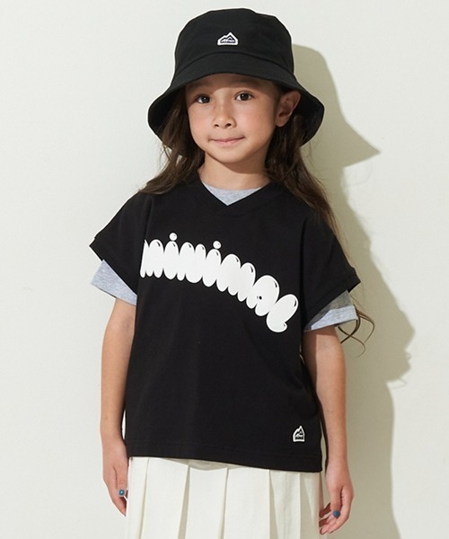 minimal（ミニマル）の「プリントノースリーブ（Tシャツ/カットソー・キッズ・ライラック/ブラック/グリーン・120cm/130cm/140cm/100cm/110cm）」の2枚目の写真