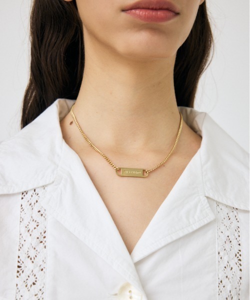 MOUSSY(マウジー)の「PLATE CHAIN チョーカー(ネックレス・レディース・ゴールド/シルバー・FREE)」の2枚目の写真