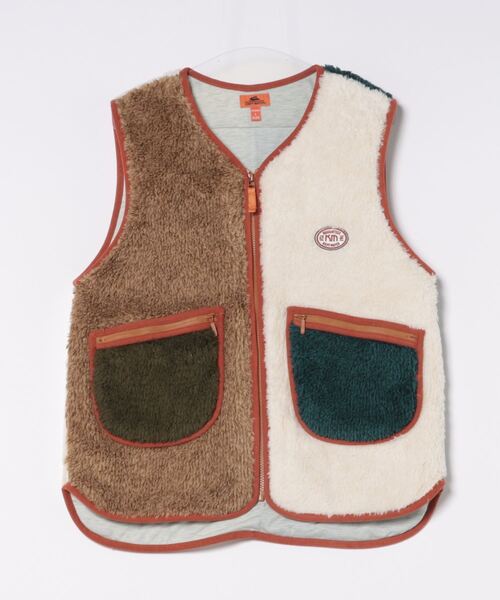 KRIFF MAYER Lady's Collection(クリフメイヤーレディースコレクション)の「ノーカラーシャギーボアベスト(ベスト・レディース・カーキ/ナチュラル/グレー/カラフル/チャコール/ベージュ/ダークブルー・MEDIUM/LARGE)」の10枚目の写真