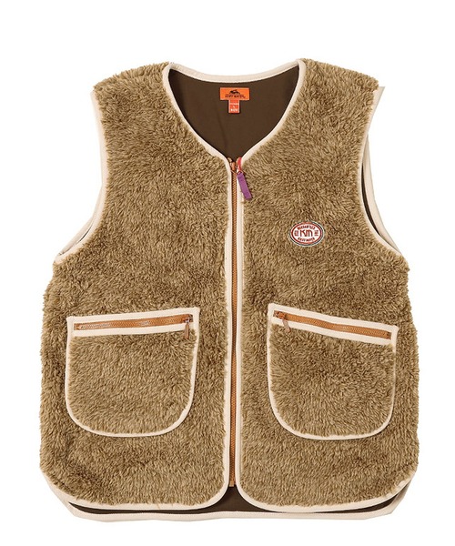 KRIFF MAYER Lady's Collection(クリフメイヤーレディースコレクション)の「ノーカラーシャギーボアベスト(ベスト・レディース・カーキ/ナチュラル/グレー/カラフル/チャコール/ベージュ/ダークブルー・MEDIUM/LARGE)」の11枚目の写真