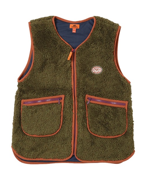 KRIFF MAYER Lady's Collection(クリフメイヤーレディースコレクション)の「ノーカラーシャギーボアベスト(ベスト・レディース・カーキ/ナチュラル/グレー/カラフル/チャコール/ベージュ/ダークブルー・MEDIUM/LARGE)」の15枚目の写真