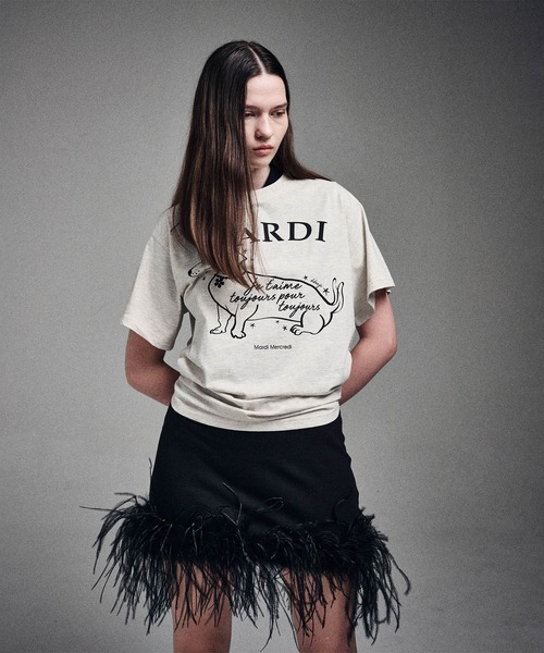 tシャツ SLIM TSHIRT SWING THE TAIL DDANJI FLOWER CHOKER レディース Mardi Mercredi tシャツ SLIM TSHIRT SWING THE TAIL DDANJI
