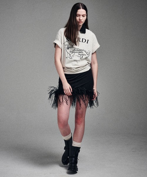tシャツ TSHIRT SWING THE TAIL DDANJI FLOWER CHOKER レディース メンズ TSHIRT SWING THE TAIL DDANJI FLOWER CHOKER（Tシャツ