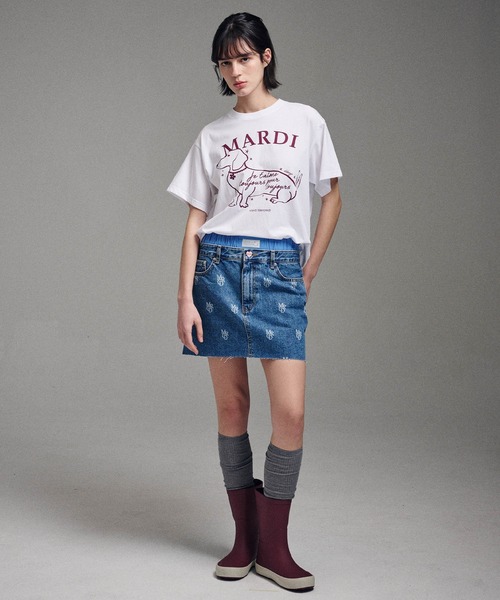 tシャツ TSHIRT SWING THE TAIL DDANJI FLOWER CHOKER レディース TSHIRT SWING THE TAIL DDANJI FLOWER CHOKER（Tシャツ