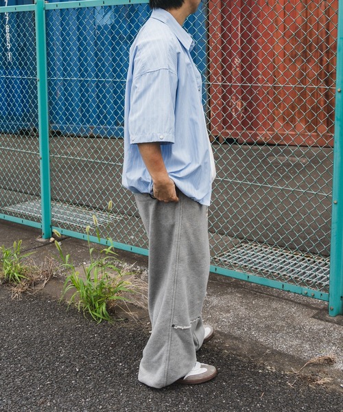 kutir(クティール)の「【低身長だからカッコよく着こなせるアイテム】2Wayドローコードストライプシャツ(シャツ/ブラウス・メンズ・ライトブルー/ライトベージュ・SMALL/MEDIUM)」の10枚目の写真