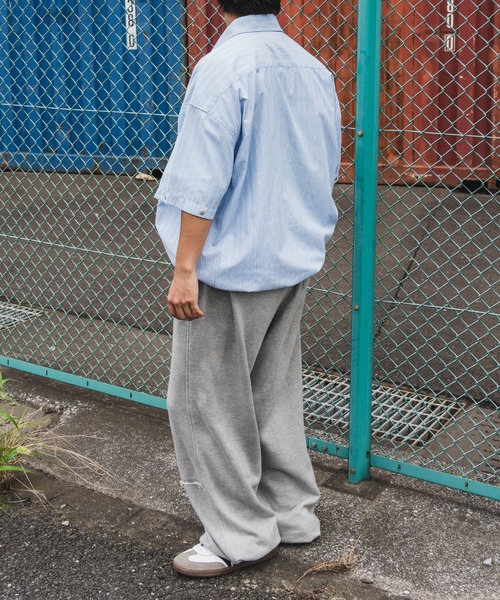 kutir(クティール)の「【低身長だからカッコよく着こなせるアイテム】2Wayドローコードストライプシャツ(シャツ/ブラウス・メンズ・ライトブルー/ライトベージュ・SMALL/MEDIUM)」の11枚目の写真