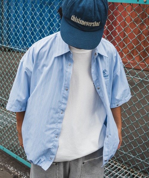 kutir(クティール)の「【低身長だからカッコよく着こなせるアイテム】2Wayドローコードストライプシャツ(シャツ/ブラウス・メンズ・ライトブルー/ライトベージュ・SMALL/MEDIUM)」の3枚目の写真