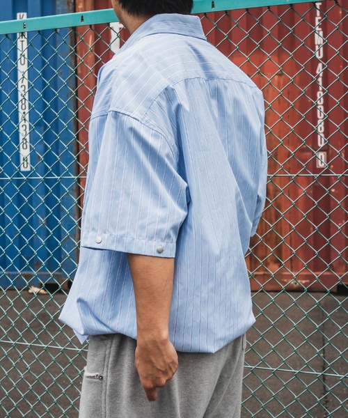 kutir(クティール)の「【低身長だからカッコよく着こなせるアイテム】2Wayドローコードストライプシャツ(シャツ/ブラウス・メンズ・ライトブルー/ライトベージュ・SMALL/MEDIUM)」の13枚目の写真