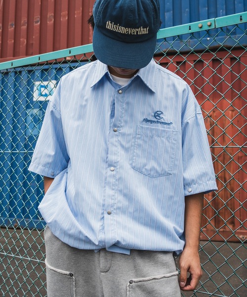 kutir(クティール)の「【低身長だからカッコよく着こなせるアイテム】2Wayドローコードストライプシャツ(シャツ/ブラウス・メンズ・ライトブルー/ライトベージュ・SMALL/MEDIUM)」の12枚目の写真