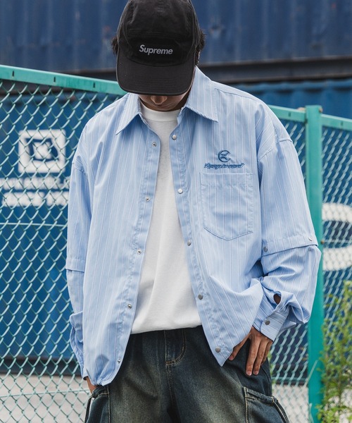 kutir(クティール)の「【低身長だからカッコよく着こなせるアイテム】2Wayドローコードストライプシャツ(シャツ/ブラウス・メンズ・ライトブルー/ライトベージュ・SMALL/MEDIUM)」の17枚目の写真