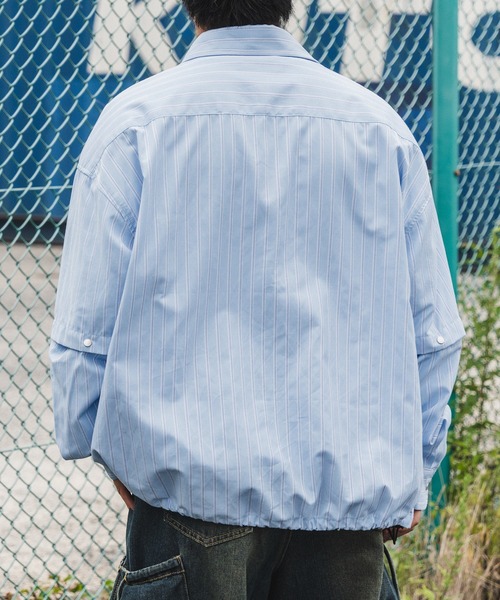 kutir(クティール)の「【低身長だからカッコよく着こなせるアイテム】2Wayドローコードストライプシャツ(シャツ/ブラウス・メンズ・ライトブルー/ライトベージュ・SMALL/MEDIUM)」の19枚目の写真