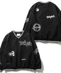 【SEQUENZ/シークエンズ】90S COLLAGE PISTE / 90年代 コラージュ Vネック デザインスウェット