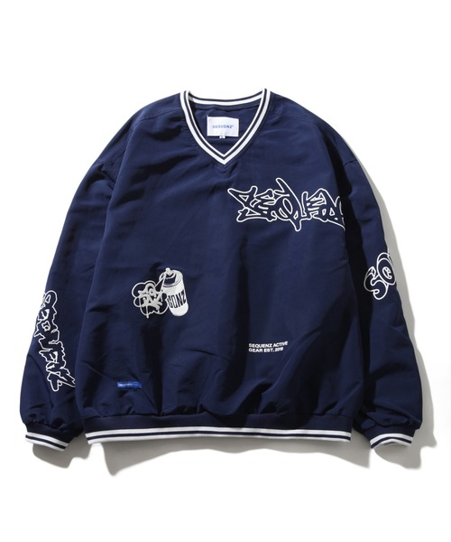 SEQUENZ（シークエンズ）の「【SEQUENZ/シークエンズ】90S COLLAGE PISTE / 90年代 コラージュ Vネック デザインスウェット（スウェット・メンズ・ネイビー/ブラック/アイボリー・M/S/XL/L）」の9枚目の写真
