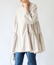 un dix cors（アンディコール）の「《体のラインをカバー》フェイクスエードチュニック（シャツ/ブラウス）」