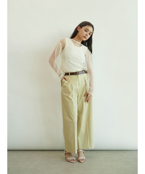 FIKA.(フィーカ)の「Back ribbon tulle blouse(Tシャツ/カットソー・レディース・ブラック/オフホワイト・FREE)」の5枚目の写真