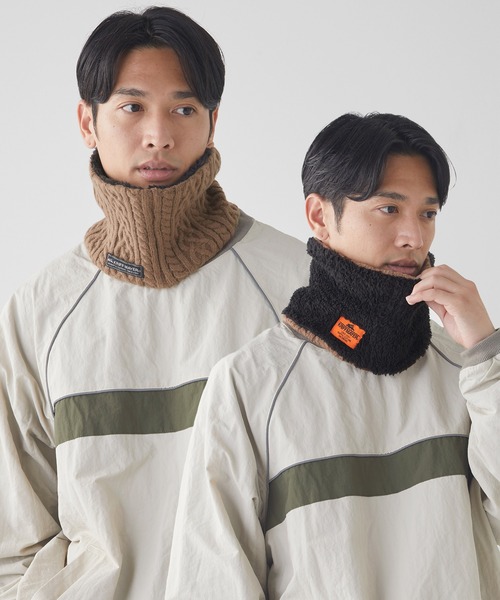 KRIFF MAYER（クリフメイヤー）の「【リバーシブル】モコネックウォーマー（ネックウォーマー/スヌード・キッズ・レッド/モカ/ネイビー/ブラック/カーキ・MEDIUM/LARGE）」の3枚目の写真