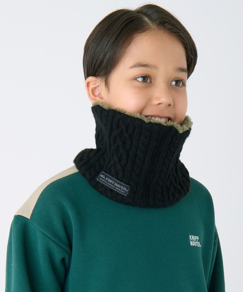 KRIFF MAYER（クリフメイヤー）の「【リバーシブル】モコネックウォーマー（ネックウォーマー/スヌード・キッズ・レッド/モカ/ネイビー/ブラック/カーキ・MEDIUM/LARGE）」の7枚目の写真