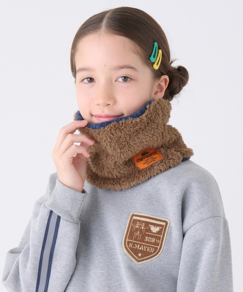 KRIFF MAYER（クリフメイヤー）の「【リバーシブル】モコネックウォーマー（ネックウォーマー/スヌード・キッズ・レッド/モカ/ネイビー/ブラック/カーキ・MEDIUM/LARGE）」の8枚目の写真