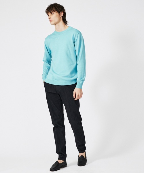 DESIGNWORKS（デザインワークス）の「【カシミヤタッチ】 クルーネック　ニット（ニット/セーター・メンズ・ブルー/ブラック/アイボリー/カーキ/ピンク/ライトブルー/レモンイエロー/ライトグレー・50/48/46/52）」の14枚目の写真