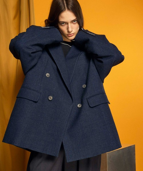 MAISON SPECIAL（メゾンスペシャル）の「《UNISEX》【Italian Dead Stock Fabric】Prime-Over Double Breasted Jacket/プライムオーバーダブルジャケット 【MAISON SPECIAL/メゾンスペシャル】（テーラードジャケット・メンズ・ブラウン/ダークブラウン/ベージュ/ネイビー/ブラック/ダークブラック/チャコールグレー/ブルー/ダークブルー・1/2）」の8枚目の写真