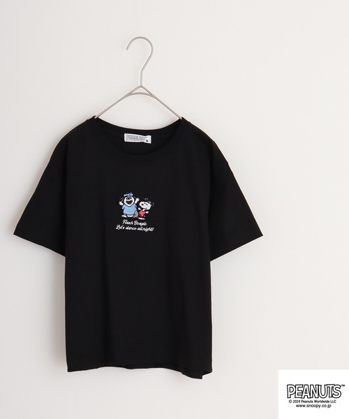 PEANUTS（ピーナッツ）の「PEANUTS クロップドTシャツ（Tシャツ/カットソー・レディース・ホワイト/ブラック/コーラル・S/M/L）」の2枚目の写真