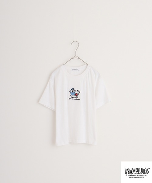 PEANUTS（ピーナッツ）の「PEANUTS クロップドTシャツ（Tシャツ/カットソー・レディース・ホワイト/ブラック/コーラル・S/M/L）」の13枚目の写真