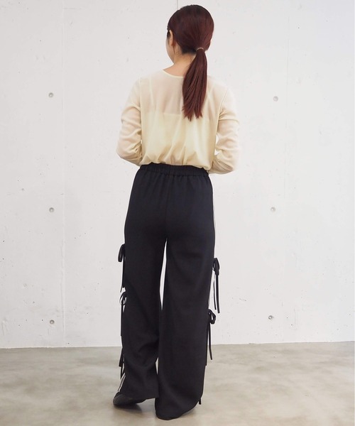 tiptop(ティップトップ)の「リボン付きトラックパンツ(その他パンツ・レディース・ブラック/ネイビー・FREE)」の10枚目の写真