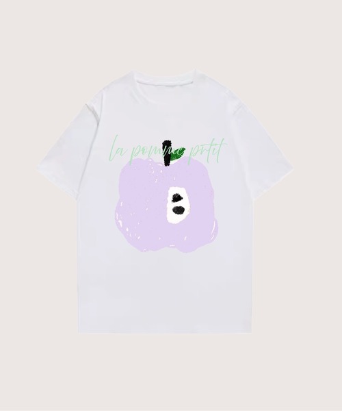 LA POMME petit（ラポミ・プチ）の「LE POMME' T -1（Tシャツ/カットソー・レディース・ライトブルー/イエロー/ベビーピンク/パープル・X-LARGE/LARGE/MEDIUM/SMALL）」の3枚目の写真