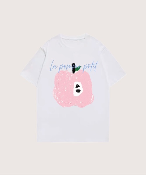 LA POMME petit（ラポミ・プチ）の「LE POMME' T -1（Tシャツ/カットソー・レディース・ライトブルー/イエロー/ベビーピンク/パープル・X-LARGE/LARGE/MEDIUM/SMALL）」の4枚目の写真