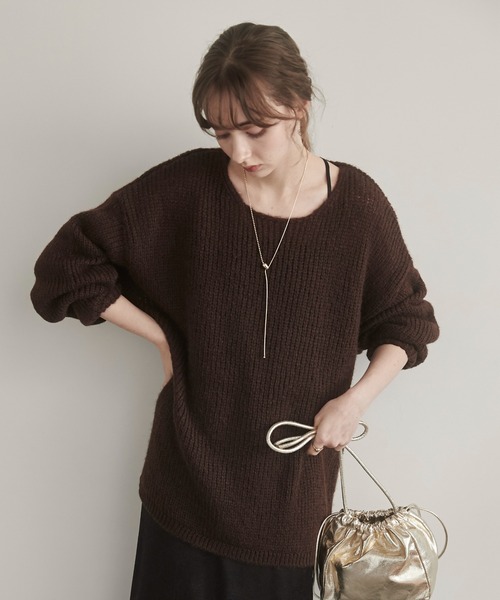 セール】オーバーサイズ メッシュ ローゲージ ニット（ニット