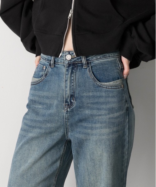 ad thie（アドティエ）の「ポケットデザイン ストレートデニム（デニムパンツ・レディース・ブルー・SMALL/MEDIUM）」の5枚目の写真