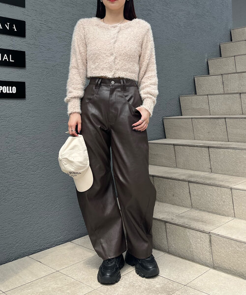 mline（エムライン）の「[mline]レザーパンツ（その他パンツ・レディース・ブラック/ブラウン・1/2）」の4枚目の写真