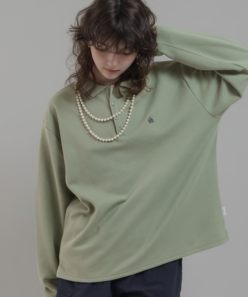 MUHET（ミュエータ）の「カノコポロシャツ（ポロシャツ・レディース・ブラック/カーキ/杢グレー/モカ・MEDIUM/X-LARGE）」の4枚目の写真