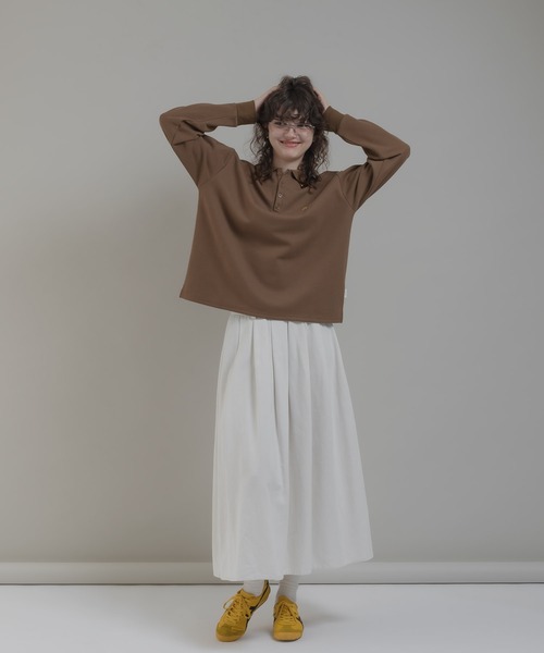 MUHET（ミュエータ）の「カノコポロシャツ（ポロシャツ・レディース・ブラック/カーキ/杢グレー/モカ・MEDIUM/X-LARGE）」の2枚目の写真