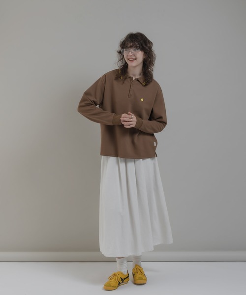 MUHET（ミュエータ）の「カノコポロシャツ（ポロシャツ・レディース・ブラック/カーキ/杢グレー/モカ・MEDIUM/X-LARGE）」の16枚目の写真