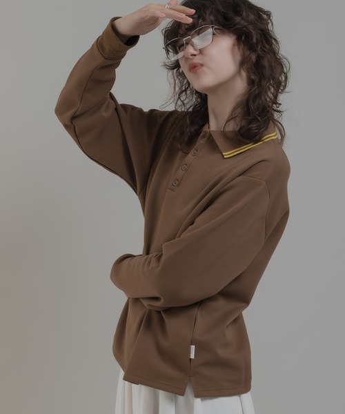 MUHET（ミュエータ）の「カノコポロシャツ（ポロシャツ・レディース・ブラック/カーキ/杢グレー/モカ・MEDIUM/X-LARGE）」の14枚目の写真