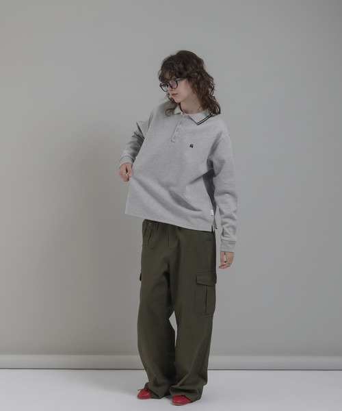 MUHET（ミュエータ）の「カノコポロシャツ（ポロシャツ・レディース・ブラック/カーキ/杢グレー/モカ・MEDIUM/X-LARGE）」の7枚目の写真