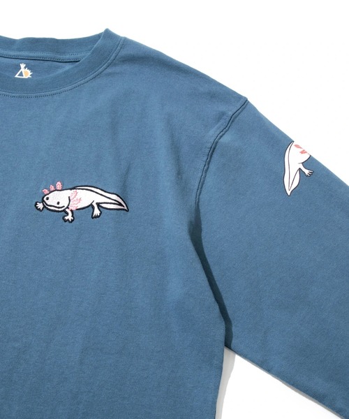 go slow caravan（ゴースローキャラバン）の「USA/C ウーパールーパーロングスリーブTEE（Tシャツ/カットソー・メンズ・ホワイト/アイボリー/ブラック/ブルー・SMALL/MEDIUM/LARGE/X-LARGE）」の7枚目の写真