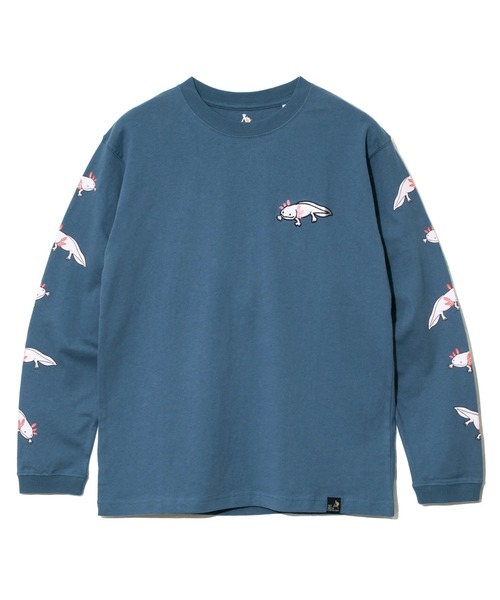 go slow caravan（ゴースローキャラバン）の「USA/C ウーパールーパーロングスリーブTEE（Tシャツ/カットソー・メンズ・ホワイト/アイボリー/ブラック/ブルー・SMALL/MEDIUM/LARGE/X-LARGE）」の11枚目の写真