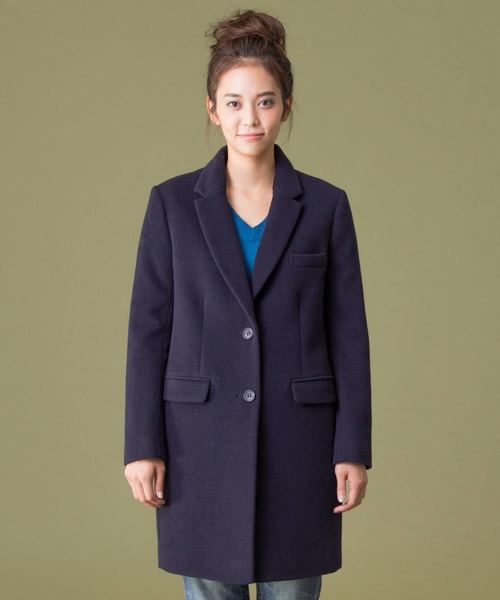 SHARE PARK(シェアパーク)の「ショートビーバー チェスターコート(チェスターコート・レディース・グレー系/ネイビー系・0/1/2)」の6枚目の写真