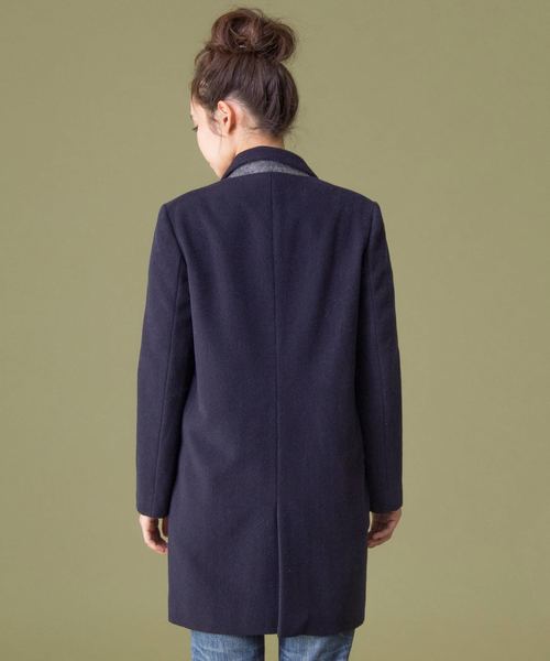 SHARE PARK(シェアパーク)の「ショートビーバー チェスターコート(チェスターコート・レディース・グレー系/ネイビー系・0/1/2)」の9枚目の写真