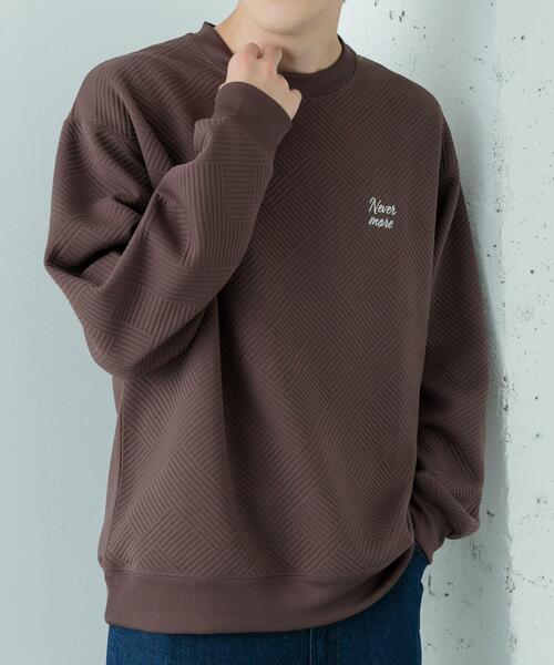 ITEMS URBANRESEARCH（アイテムズ アーバンリサーチ）の「『XLサイズあり』刺繍ジャカードロングスリーブカットソー（Tシャツ/カットソー・メンズ・ブラック/ホワイト/グレー/ブラウン・LARGE/MEDIUM/X-LARGE）」の19枚目の写真