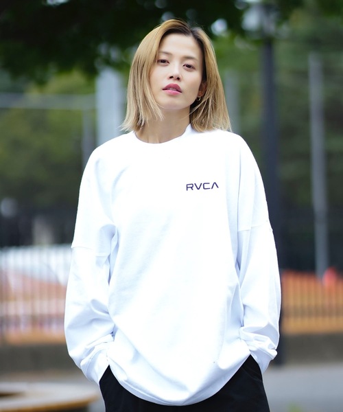 RVCA（ルーカ）の「RVCA メンズ PATCH BALANCE LT ロンＴ 【2024年秋冬モデル】/ルーカバックプリントビッグシルエット長袖ロンT（Tシャツ/カットソー・メンズ・ブラウン/ホワイト/グリーン系その他/ブラック・SMALL/MEDIUM/LARGE/X-LARGE/XX-LARGE）」の6枚目の写真
