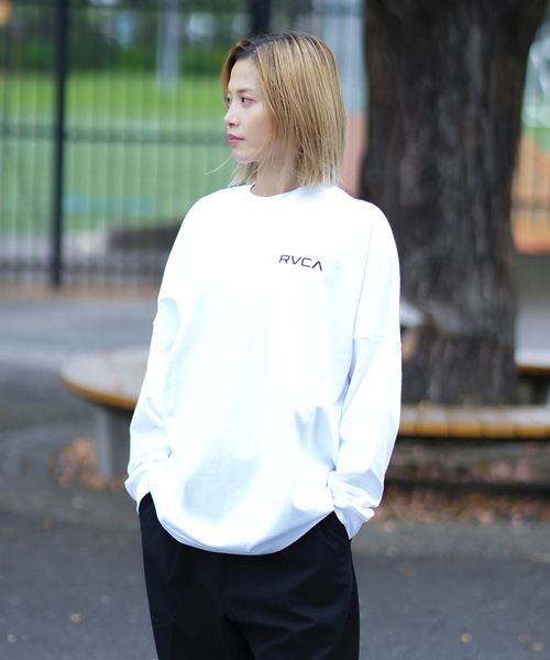 RVCA（ルーカ）の「RVCA メンズ PATCH BALANCE LT ロンＴ 【2024年秋冬モデル】/ルーカバックプリントビッグシルエット長袖ロンT（Tシャツ/カットソー・メンズ・ブラウン/ホワイト/グリーン系その他/ブラック・SMALL/MEDIUM/LARGE/X-LARGE/XX-LARGE）」の7枚目の写真